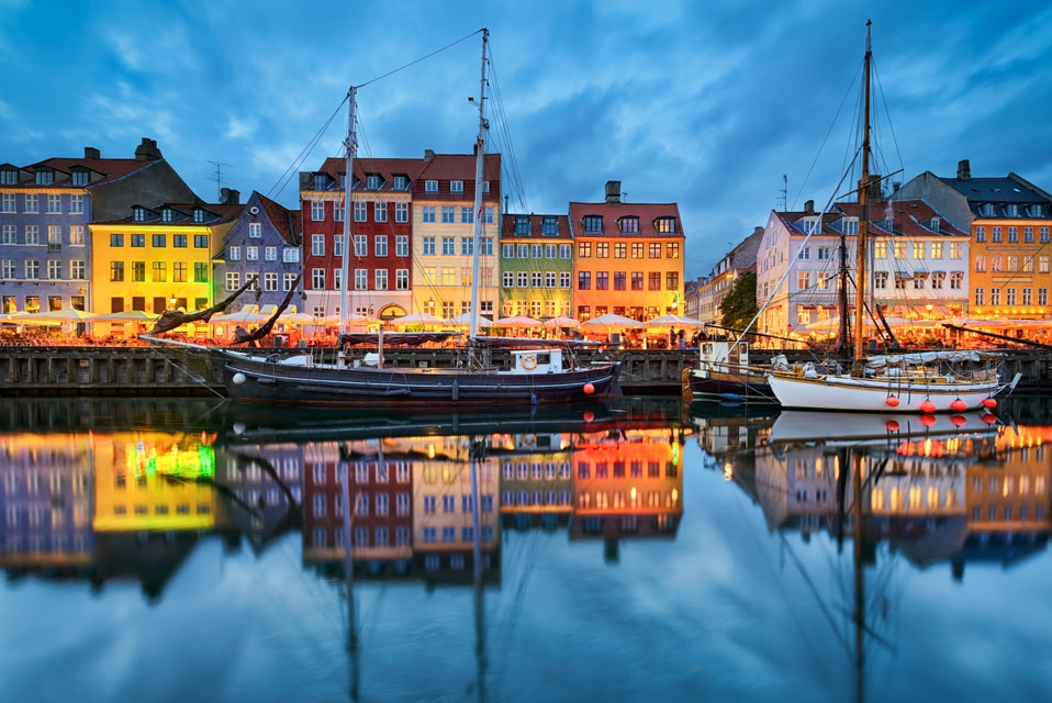 Canal view at night, Copenhagen