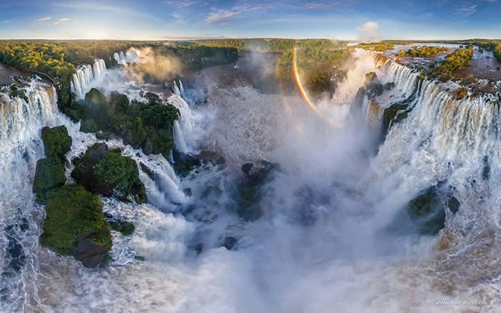 Iguazu Falls, Argentina and Brazil Aerial view above Iguazu Falls, Argentina and Brazil