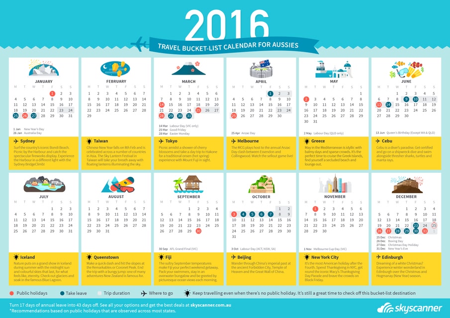 travel calendar