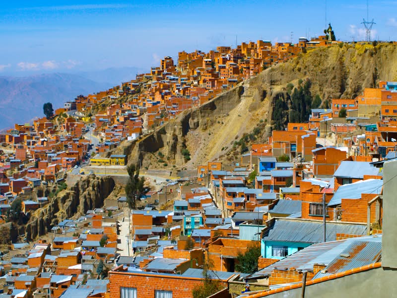 La Paz The rooftops of Bolivian capital city La Paz