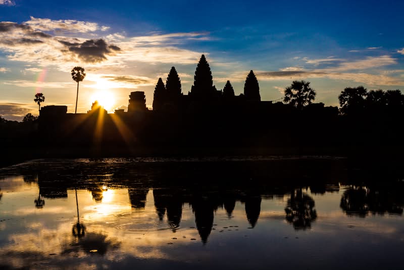 Angkor Wat sunrise Sunrise at Angkor Wat near Siem Reap in Cambodia