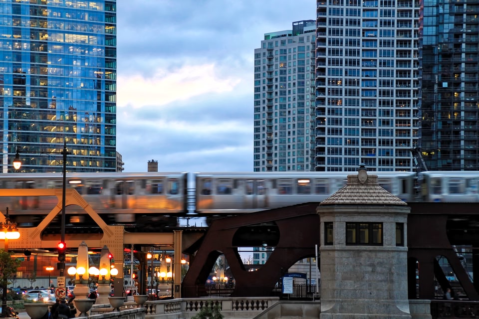 tranvía en altura en The Loop, Chicago
