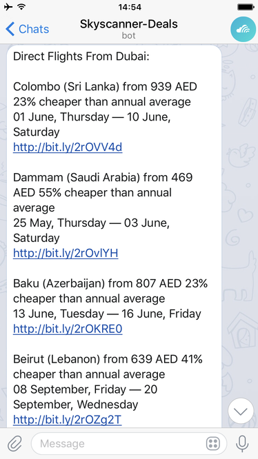 Telegram message Telegram message