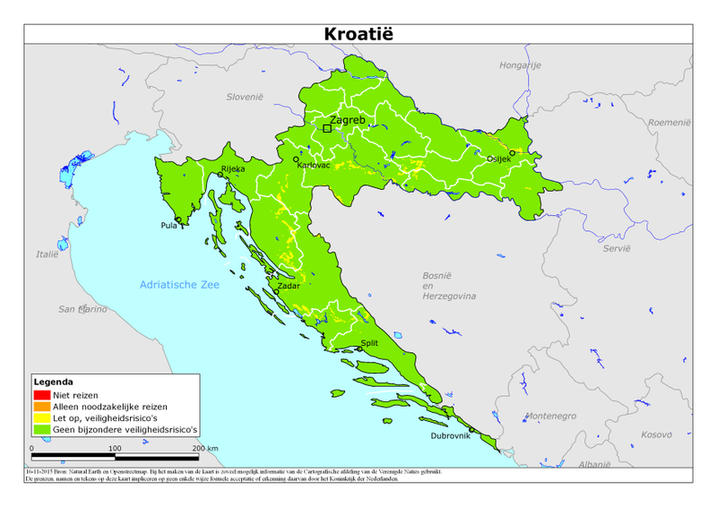 Kaart Kroatie Vliegvelden Rome