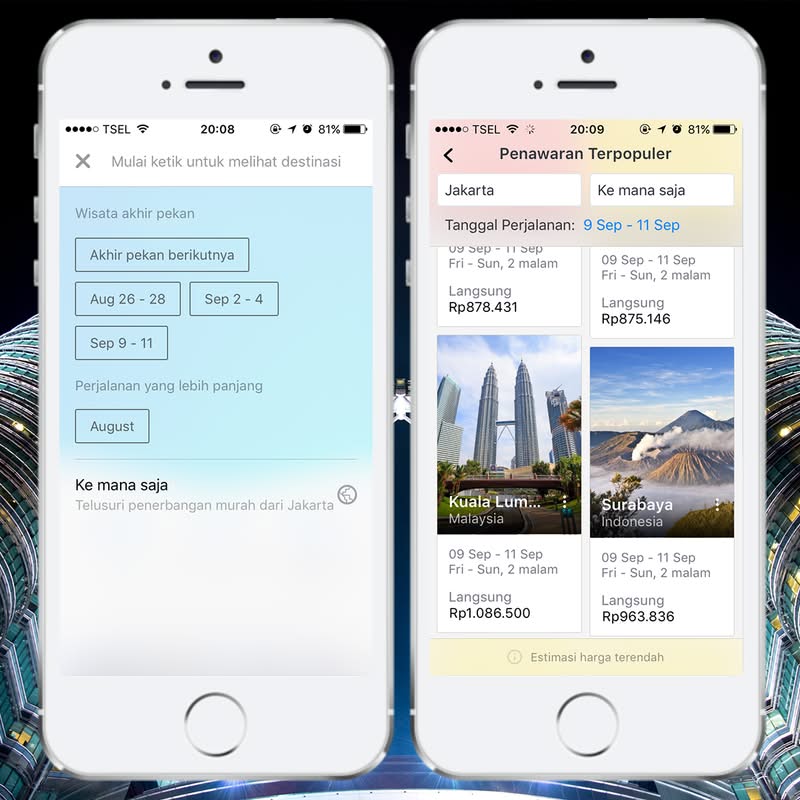 Fitur di aplikasi Skyscanner