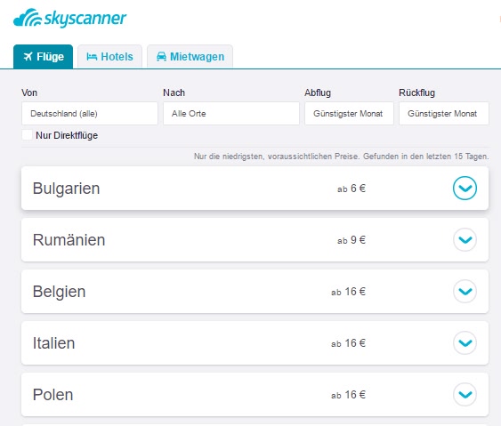 Mit Skyscanner Last Minute Flüge buchen So geht‘s! Skyscanner Deutschland