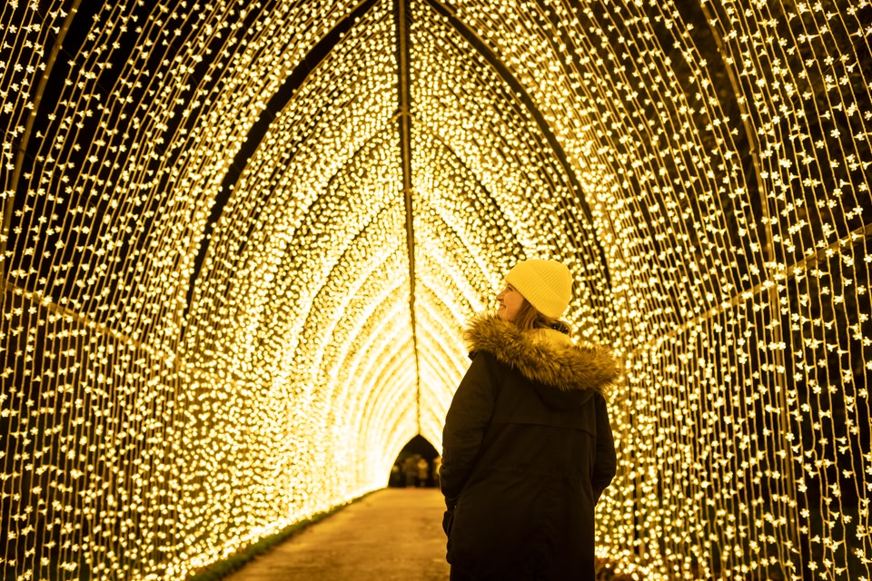 Christmas market light walkway