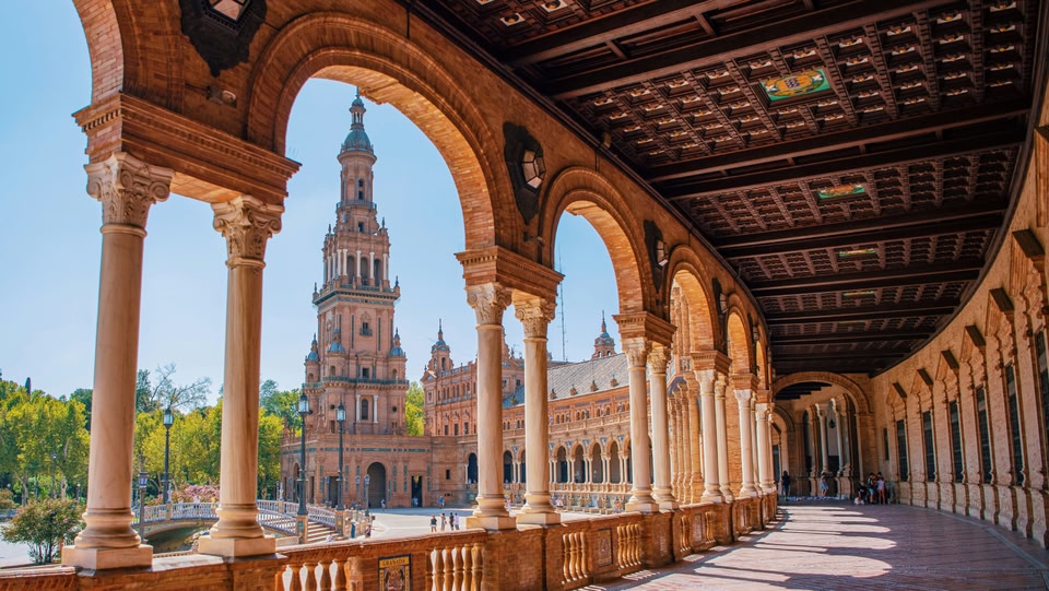 A photo of plaza España in Sevilla, Spain