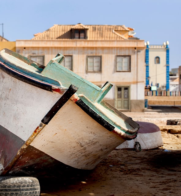 Vue urbaine de l'île de Boa Vista, au Cap-Vert.