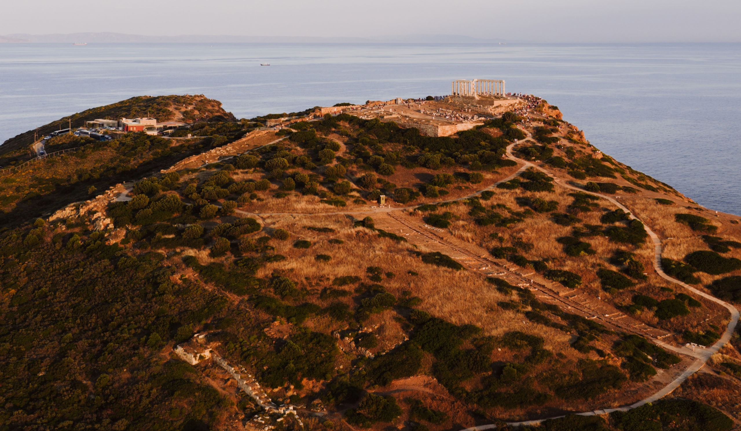Ancient hilltop temple overlooking the sea.