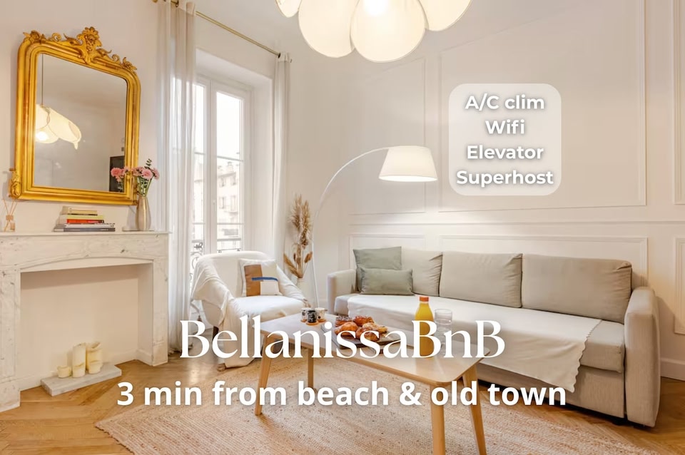 BellaNissaBnb - 2BR With A/C - Beach & Vieux-Nice