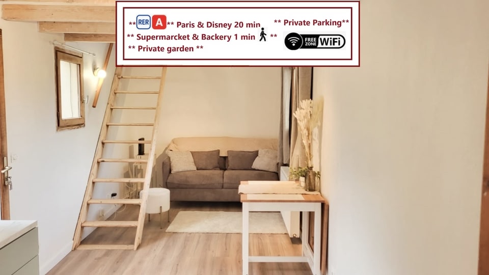 Between Paris and Disney With Garden and Parking