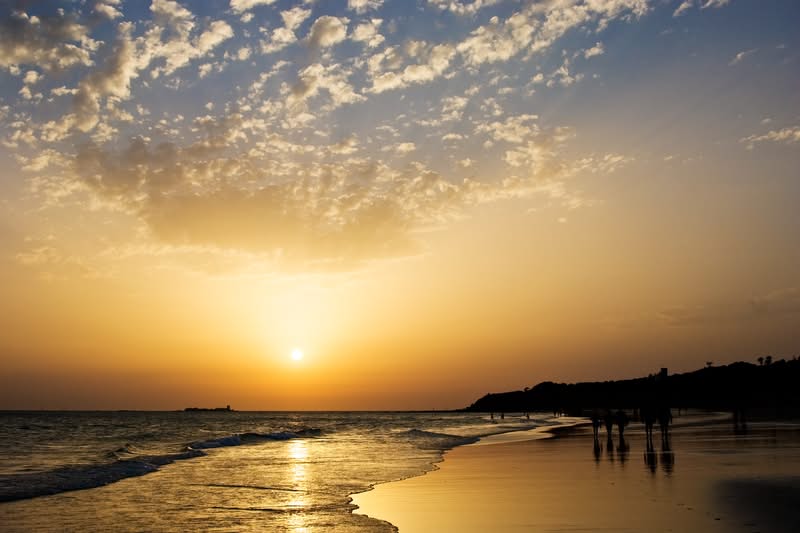 Cadiz Praia enlameada Playa Barrosa Cadiz