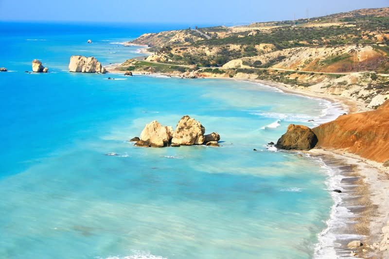 Paphos beach and coastline