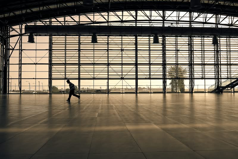 Don't be the guy made to run through the airport Man running through airport
