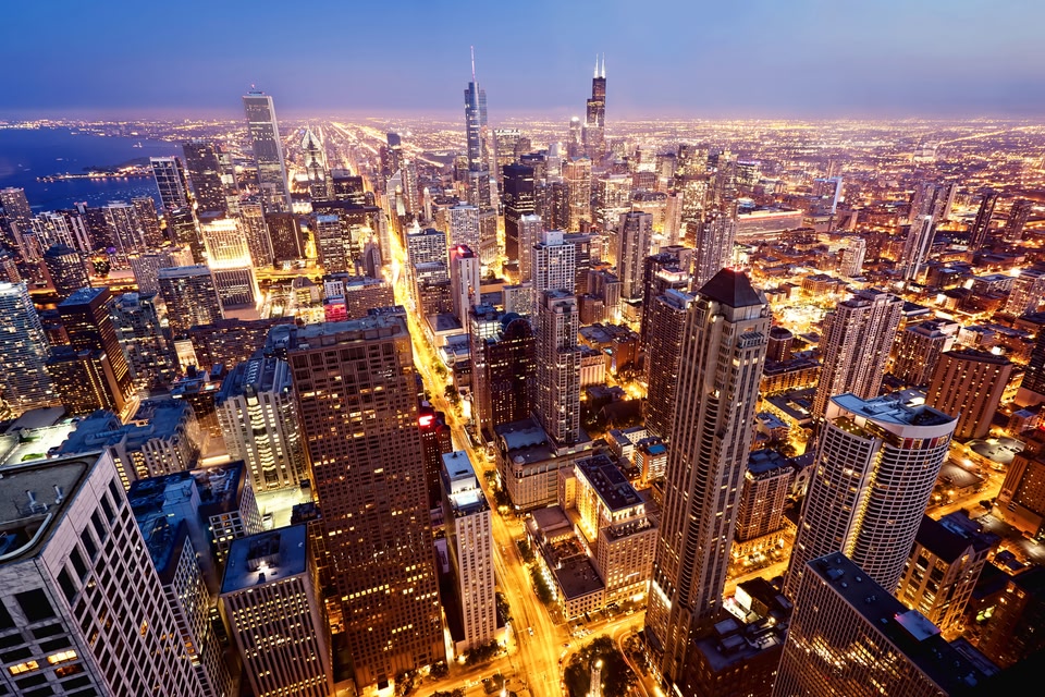 vistas de la ciudad de Chicago desde la Torre Willis