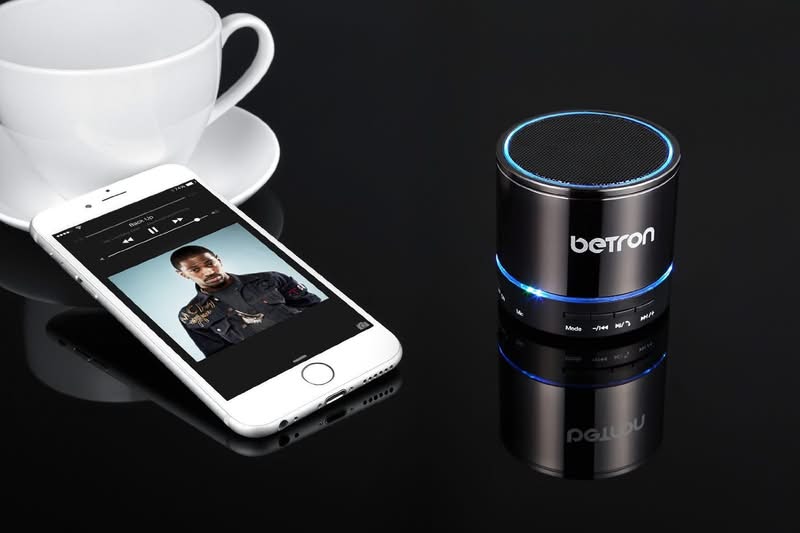 The Betron KBS08 Wireless Portable Travel Bluetooth Speaker is Titanium