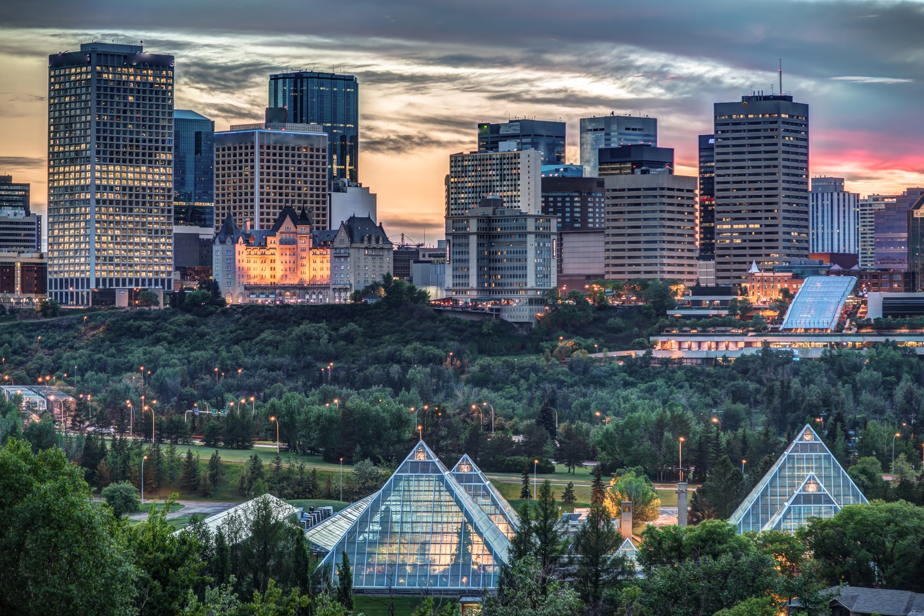 skyline of Edmonton by late afternoon
