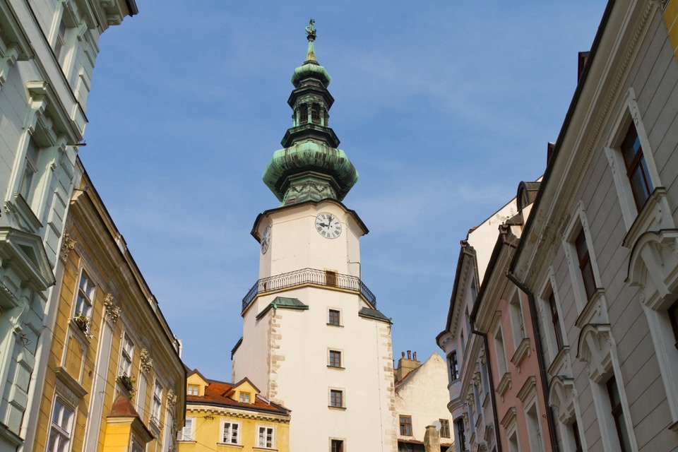 St. Michael Gate and Tower in old town Bratislava