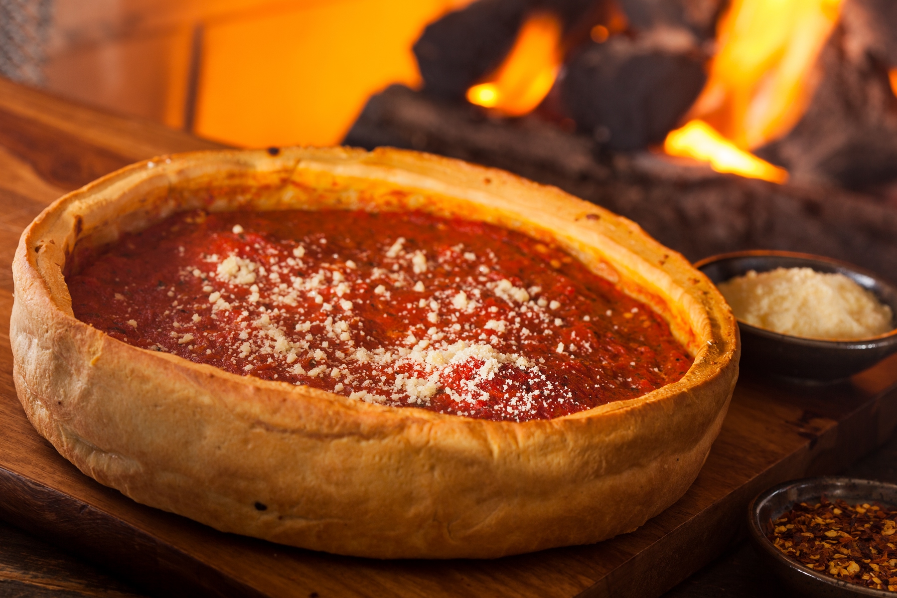 deep dish pizza