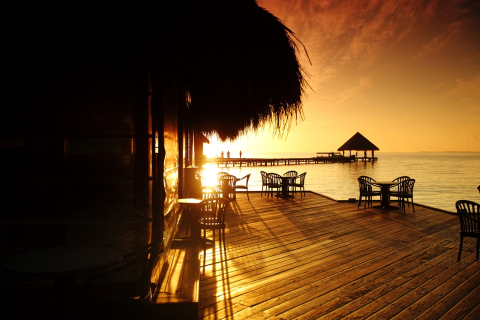 A beautiful sunset in the Maldives