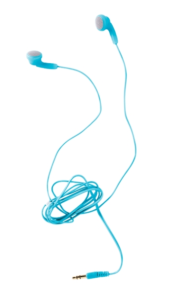 파란색 이어폰