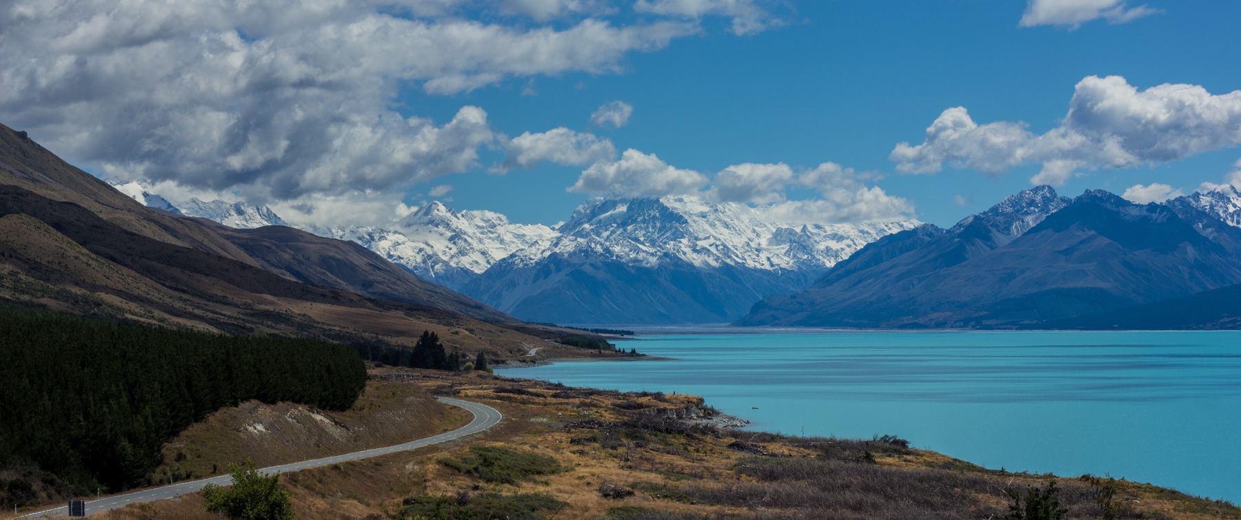 Zonbestemming in januari - Lake Pukaki Nieuw-Zeeland