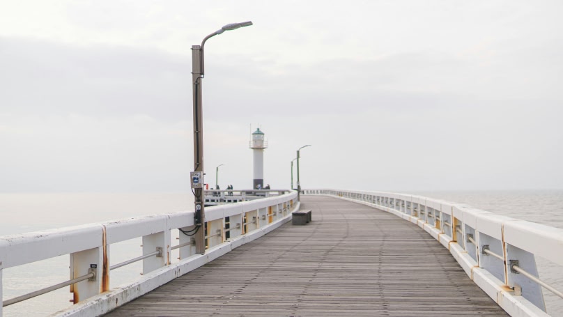 An artistic image of a cycling and jogging paths set up along the beaches.
