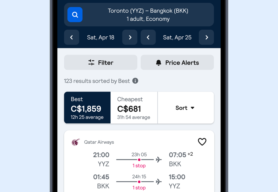 Control where you connect with the Layovers filter