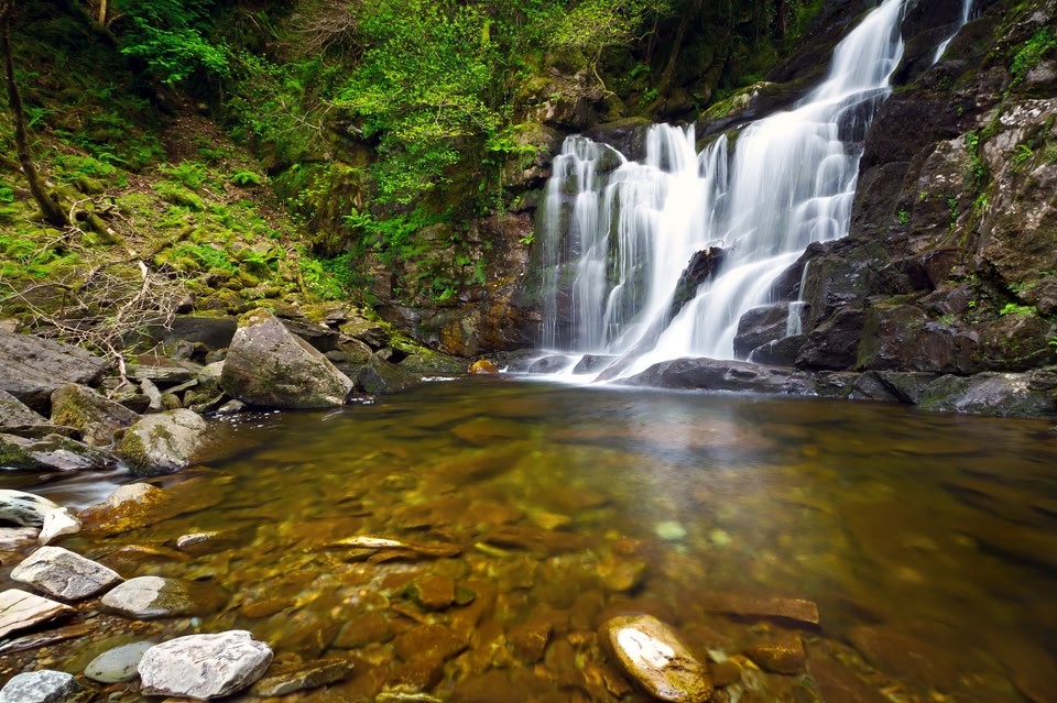 Waterfall in Killarney National Park - one of the best weekend breaks in Ireland