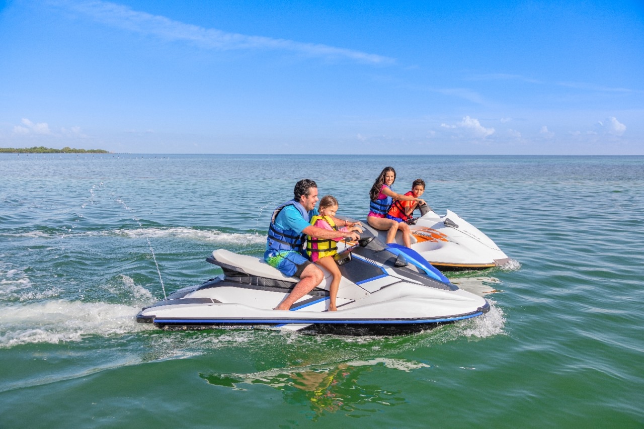 Family on Jetskis outdoor activities in Florida