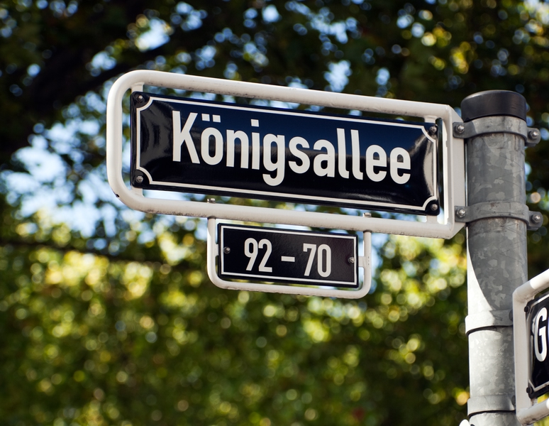 Königsallee signpost, Düsseldorf