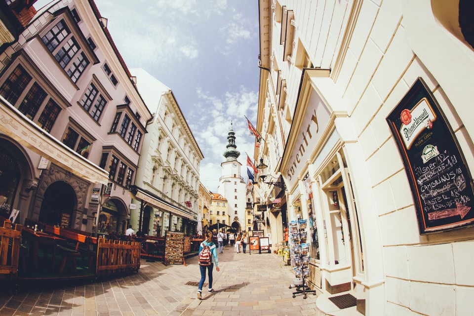 Einkaufstraße in Bratislava