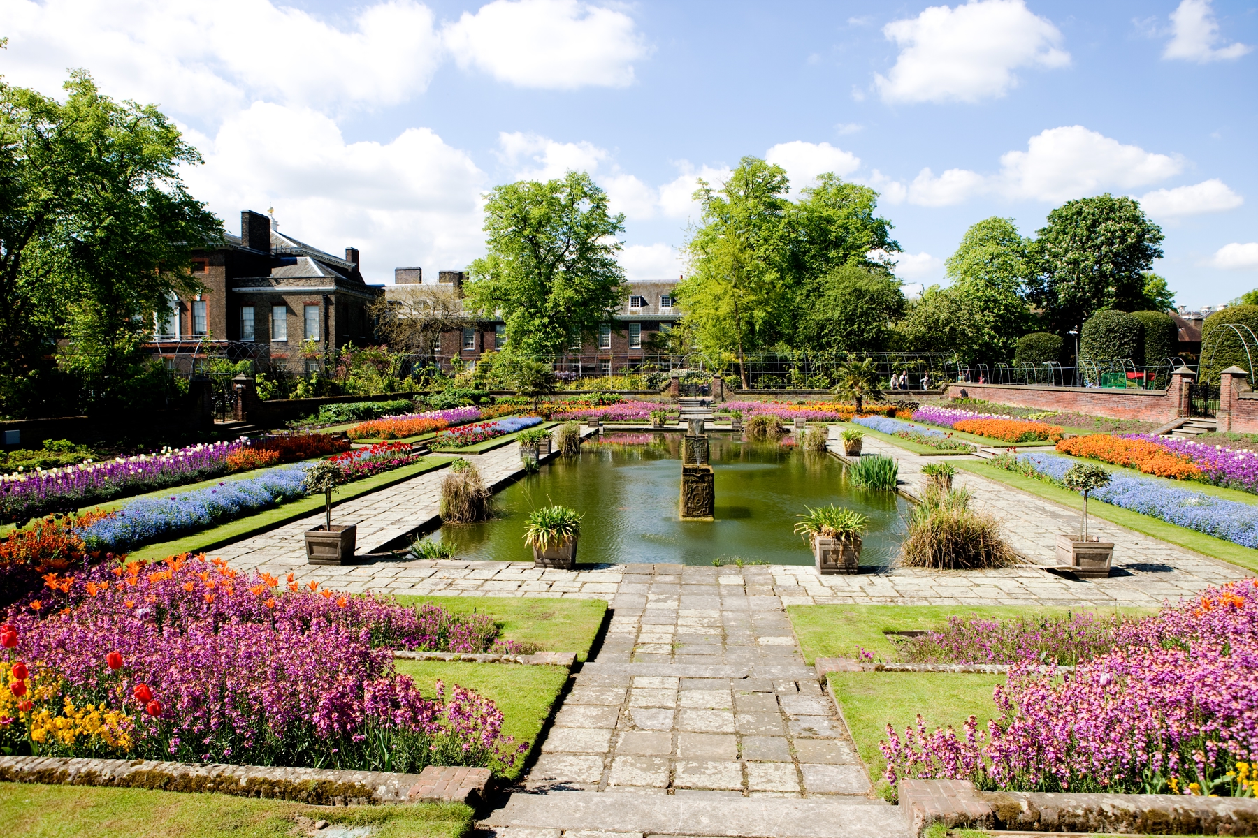 The colourful sunken gardens at Kensington Palace