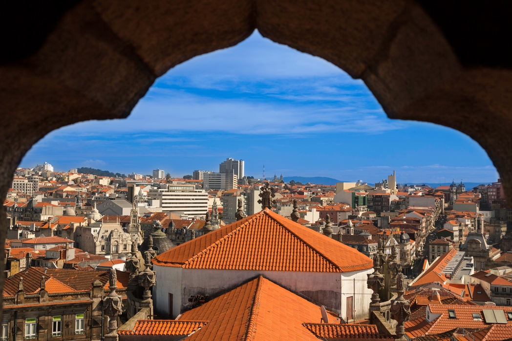View of the red roofs of Porto, Portugal