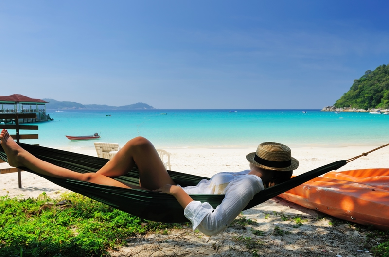 lying on beach