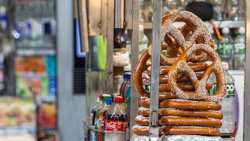 Image of street stall selling pretzel