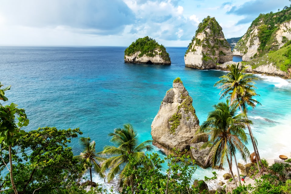 White sand beach in Nusa Penida, Bali