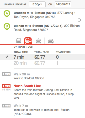 screenshot of public transportation