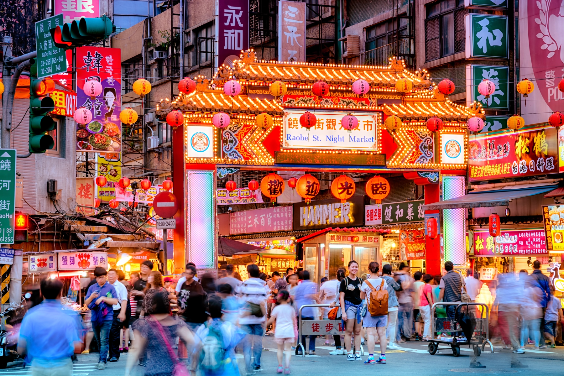 Night market entrance in Taipei, Taiwan, the most gay-friendly city in Asia
