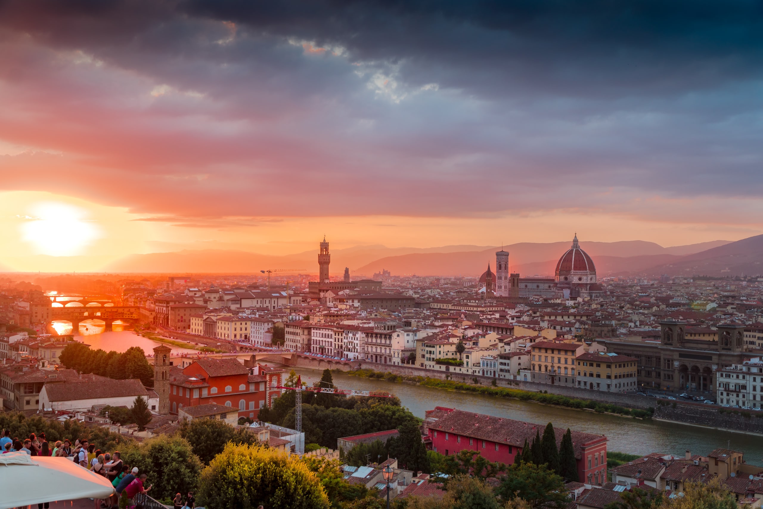 La vista di Firenze al tramonto - boutique hotel Firenze. 