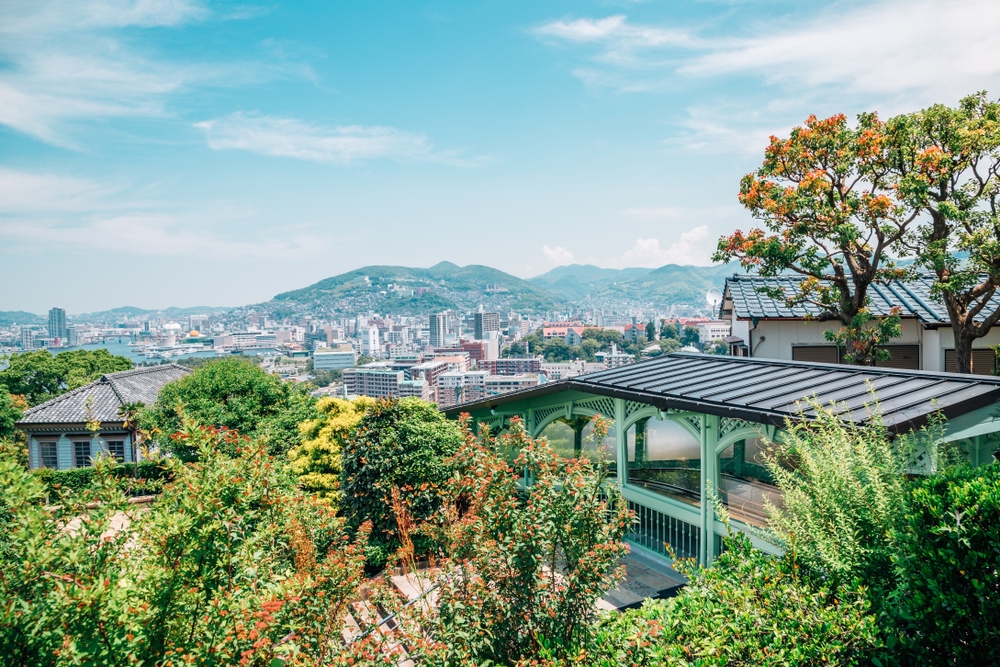 長崎県 グラバー園から望む長崎市内の景色