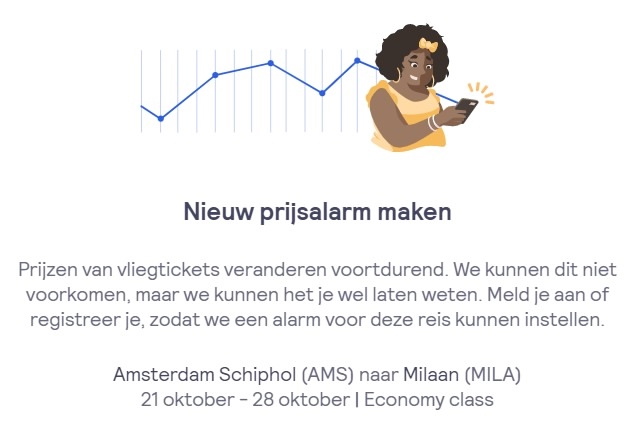 Skyscanner Prijsalarm