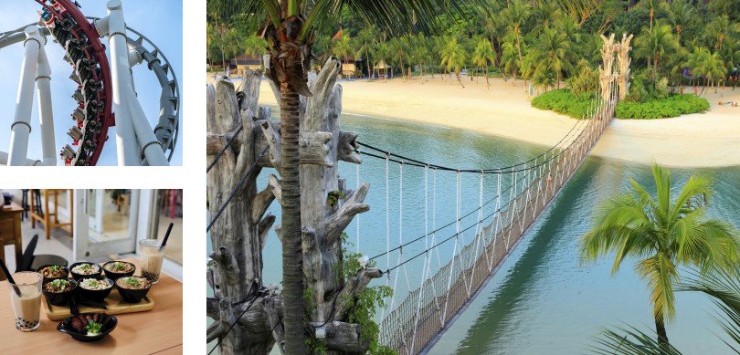 Sentosa Island's main attractions during daytime