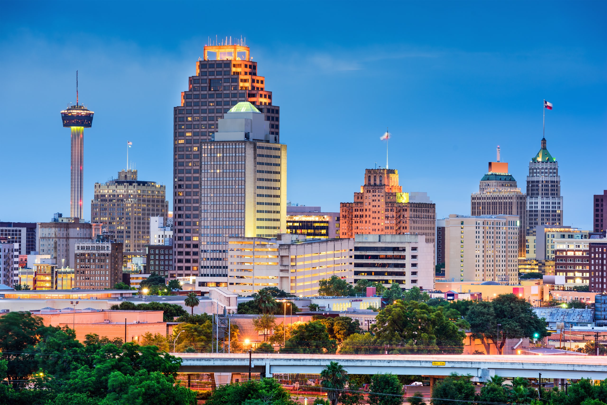 San Antonio, Texas, USA skyline during the day.