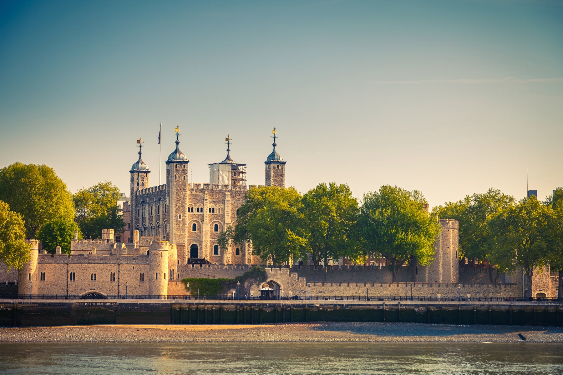 View of the Tower of London from across the river