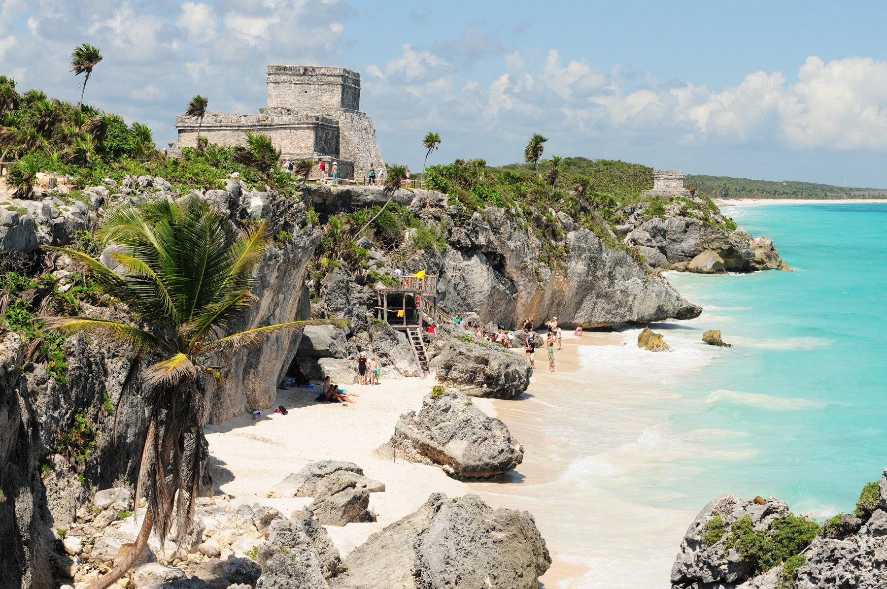 aztec architecture by the sea in Tulum, Mexico
