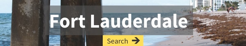 cheap flight search to Fort Lauderdale with image of beach and pier in the background