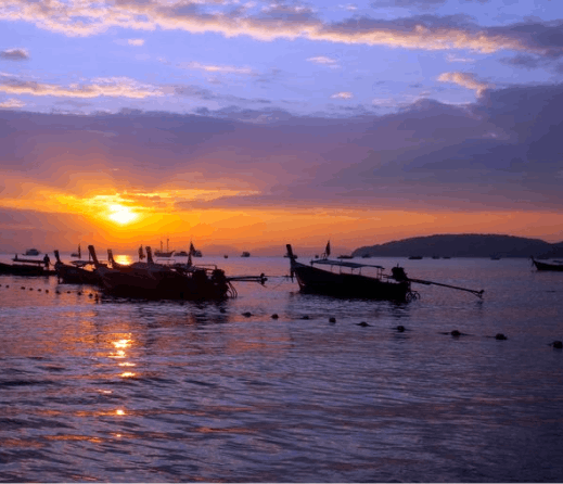 A view of the coastline in Krabi