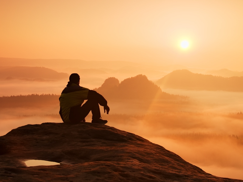 sunset in the mountain